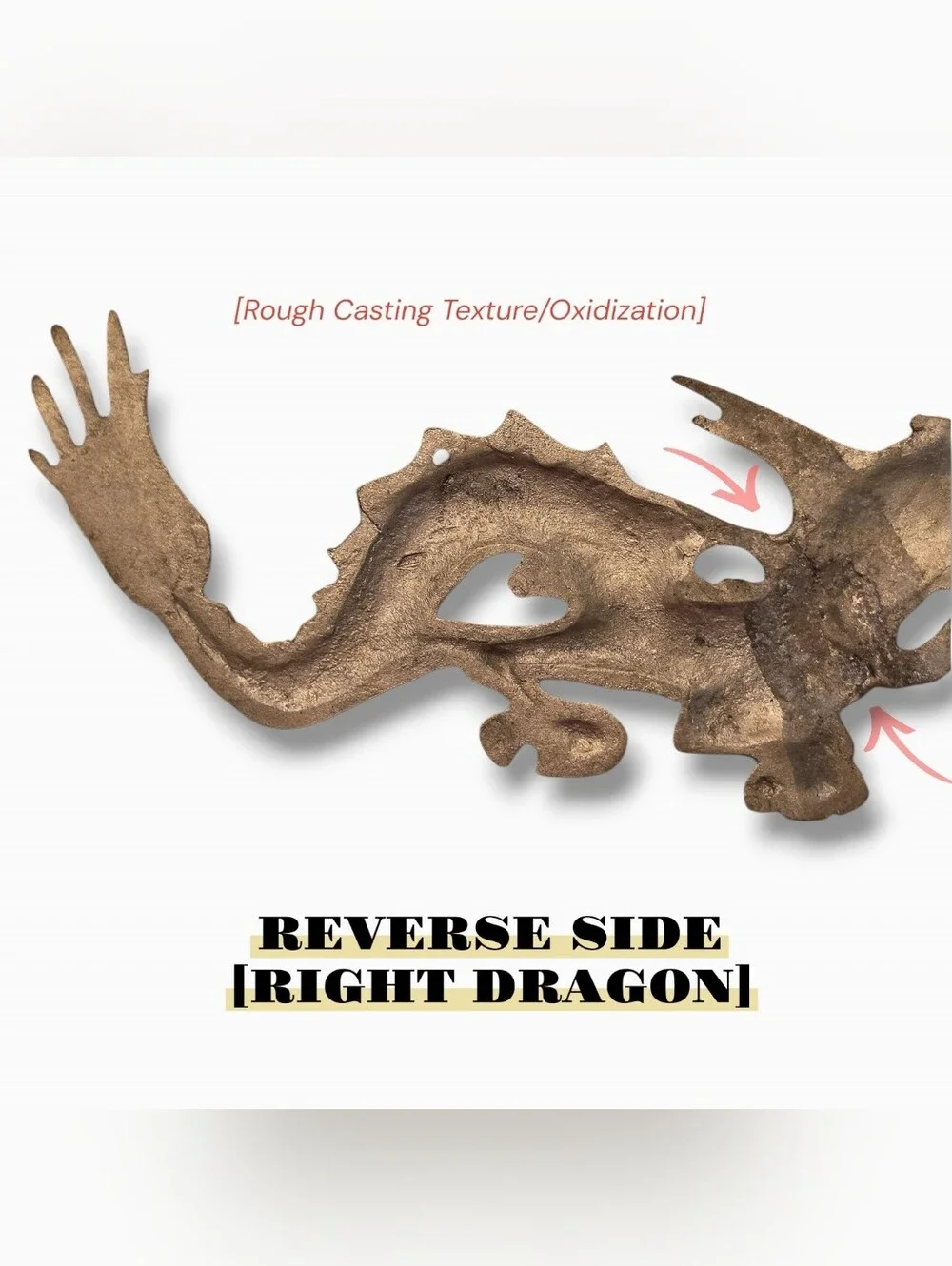 Vintage Brass-Plated Magnetic Metal Core Dragon Wall Plaques Mirrored Pair 2pcs